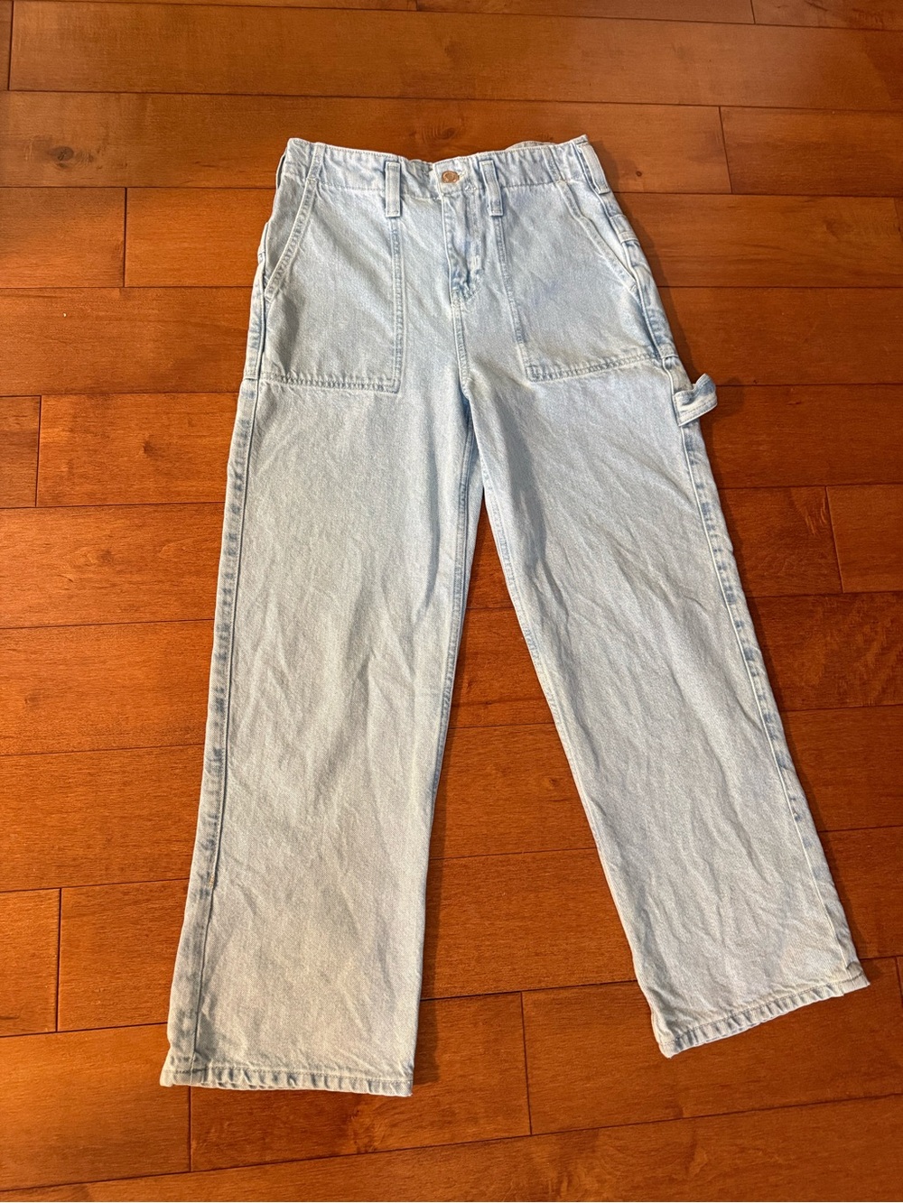 We The Free FREE PEOPLE Pale Blue Straight Leg Carpenter Jeans sz 26